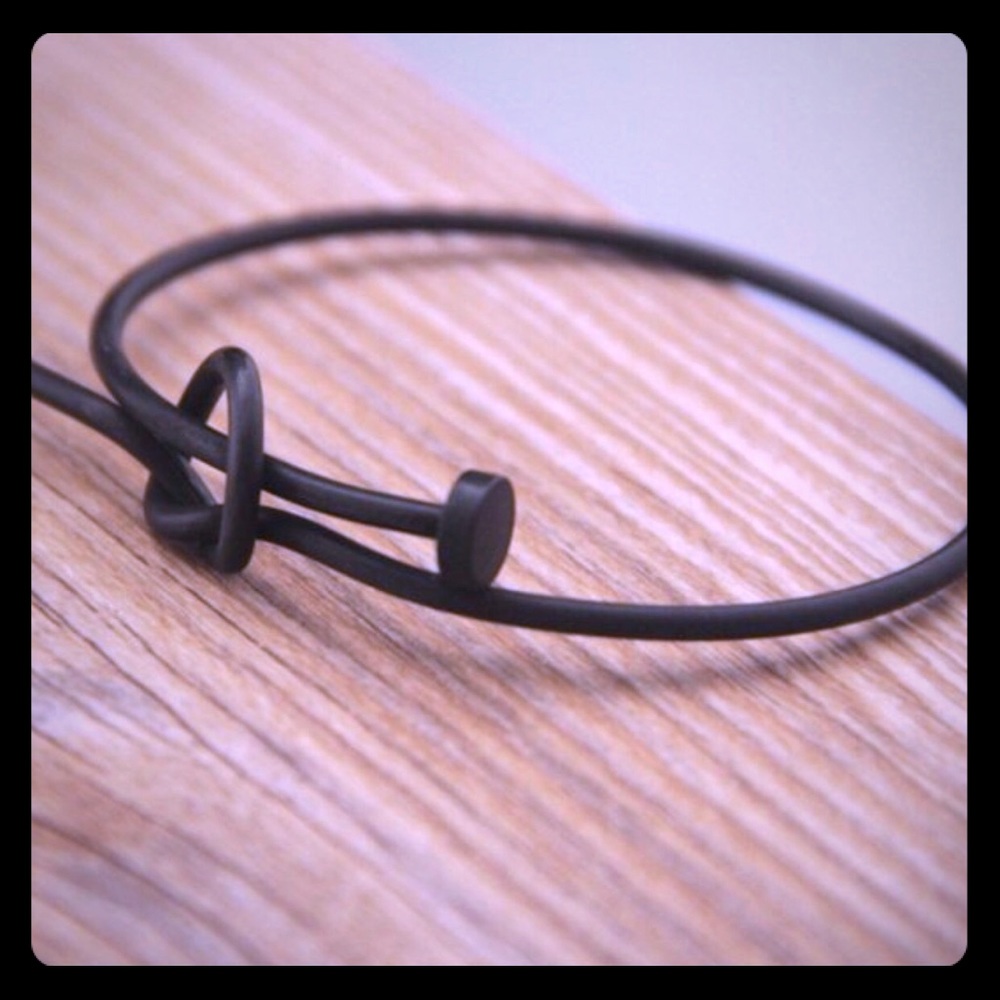 Copper casting black matte nail bracelet
